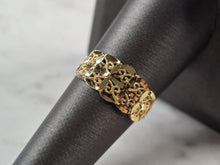 Load image into Gallery viewer, Womens 10K Yellow Gold Modernist Filigree Ring 1.5g E7941