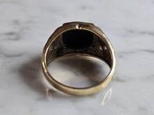 Load image into Gallery viewer, Mens Vintage Estate 14K Yellow Gold Diamond Horseshoe Ring 8.7g E7942