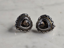 Load image into Gallery viewer, Womens Sterling Silver Modernist CZ Heart Earrings 7.5g E7943