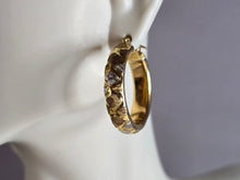 Load image into Gallery viewer, Womens Vintage Estate 14K Multi Tone Gold Italian Hoop Earrings 6.2g #E7944