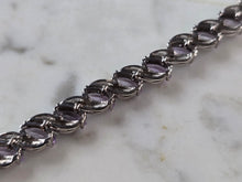 Load image into Gallery viewer, Womens Vintage Estate Sterling Silver Amethyst CZ Bracelet 17.7g E7946