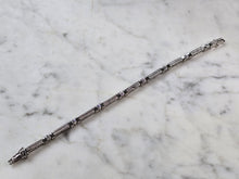 Load image into Gallery viewer, Womens Vintage Estate Sterling Silver Modernist CZ Bracelet 14.8g E7949