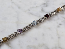 Load image into Gallery viewer, Womens Vintage Estate Sterling Silver Multi Stone Bracelet 10.1g E7950