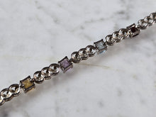 Load image into Gallery viewer, Womens Vintage Estate Sterling Silver Multi Stone Bracelet 10.1g E7950