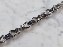 Load image into Gallery viewer, Womens Vintage Estate Sterling Silver Modernist Sapphire Bracelet 17.2g #E7953