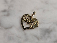 Load image into Gallery viewer, Womens Vintage Estate 14K Yellow Gold Heart Mom Pendant 0.7g E7960