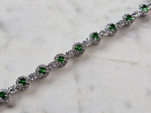 Load image into Gallery viewer, Womens Vintage Estate Sterling Silver Modernist Emerald Bracelet 15.6g #E7961