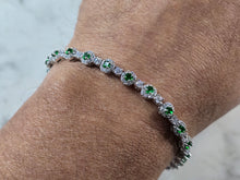 Load image into Gallery viewer, Womens Vintage Estate Sterling Silver Modernist Emerald Bracelet 15.6g #E7961