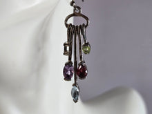 Load image into Gallery viewer, Womens Vintage Estate Sterling Silver Modernist Multi Stone Earrings 6.9g E7963