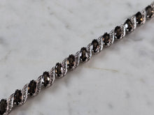 Load image into Gallery viewer, Womens Vintage Estate Sterling Silver Smoky Quartz Bracelet 17.0g E7964