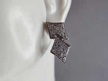Load image into Gallery viewer, Womens Vintage Estate Sterling Silver Deco CZ Stud Earrings 7.2g E7966