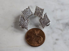 Load image into Gallery viewer, Womens Vintage Estate Sterling Silver Deco CZ Stud Earrings 7.2g E7966