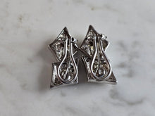 Load image into Gallery viewer, Womens Vintage Estate Sterling Silver Deco CZ Stud Earrings 7.2g E7966