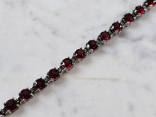 Load image into Gallery viewer, Womens Vintage Estate Sterling Silver Garnet Bracelet 13.6g E7967