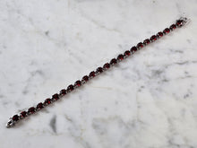Load image into Gallery viewer, Womens Vintage Estate Sterling Silver Garnet Bracelet 13.6g E7967