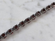 Load image into Gallery viewer, Womens Vintage Estate Sterling Silver Garnet Bracelet 13.6g E7967