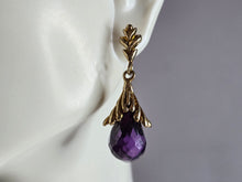 Load image into Gallery viewer, Womens Vintage Estate Sterling Silver Amethyst Earrings 12.7g E7968