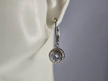 Load image into Gallery viewer, Womens Vintage Estate Sterling Silver CZ Dangle Earrings 3.6g E7974