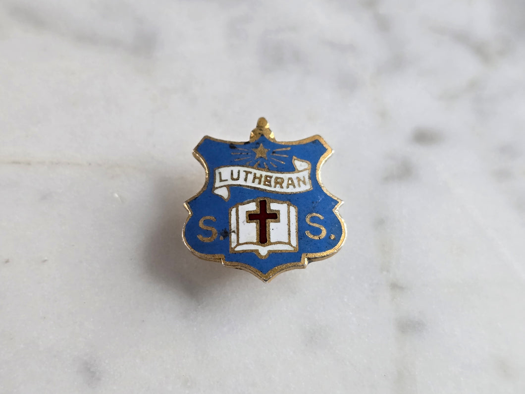 Vintage Estate Sterling Silver Lutheran Church Sunday School Pin 1.7g E7976
