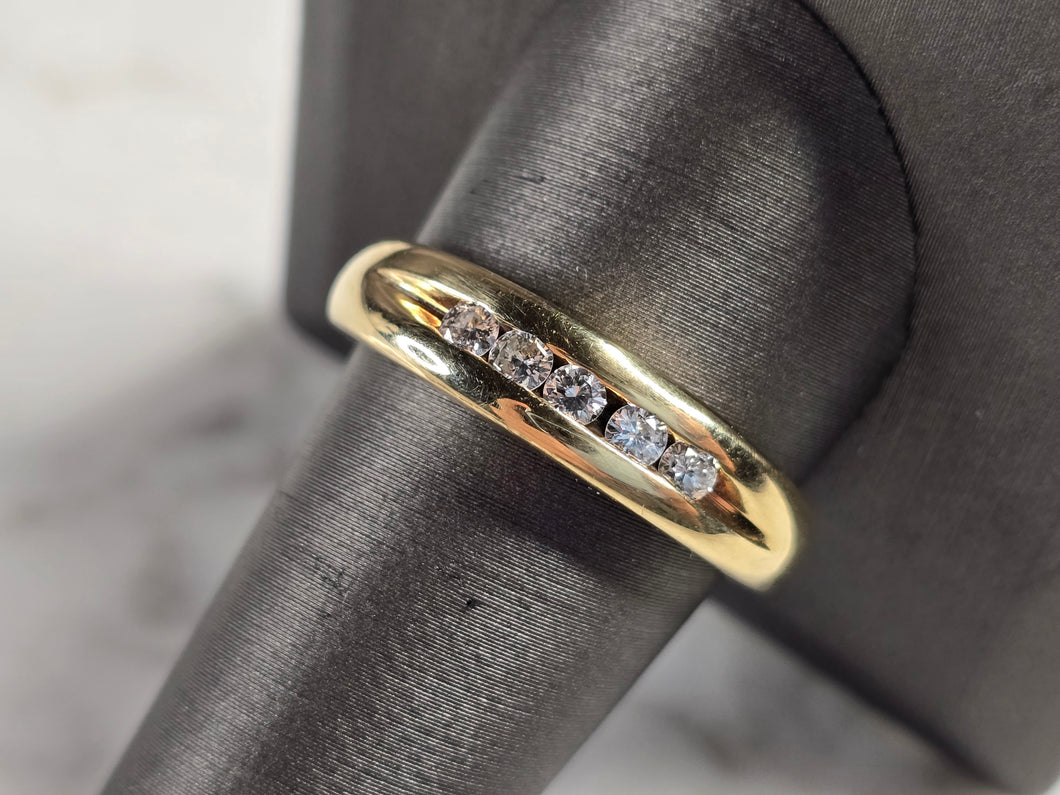 Mens Vintage Estate 14K Yellow Gold Diamond Ring 6.4g E7980