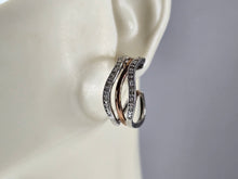 Load image into Gallery viewer, Womens Vintage Estate Sterling Silver Modernist CZ Earrings 6.1g #E7981