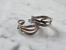 Load image into Gallery viewer, Womens Vintage Estate Sterling Silver Modernist CZ Earrings 6.1g #E7981