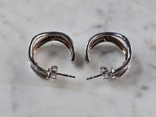 Load image into Gallery viewer, Womens Vintage Estate Sterling Silver Modernist CZ Earrings 6.1g #E7981
