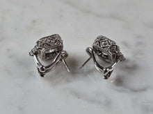 Load image into Gallery viewer, Womens Vintage Estate Sterling Silver CZ Earrings 6.6g E7982
