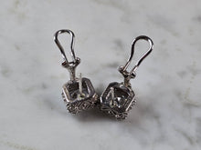 Load image into Gallery viewer, Womens Vintage Estate Sterling Silver CZ Earrings 6.6g E7982