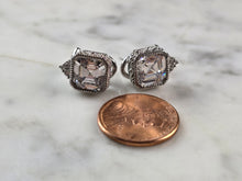 Load image into Gallery viewer, Womens Vintage Estate Sterling Silver CZ Earrings 6.6g E7982