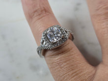 Load image into Gallery viewer, Womens Vintage Estate Sterling Silver Modernist CZ Ring 5.1g E7985