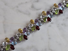 Load image into Gallery viewer, Womens Vintage Estate Sterling Silver Multi Stone Bracelet 27.5g E7990
