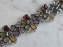 Load image into Gallery viewer, Womens Vintage Estate Sterling Silver Multi Stone Bracelet 27.5g E7990