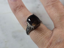 Load image into Gallery viewer, Womens Vintage Estate Sterling Silver Smoky Quartz Ring 5.8g E7994