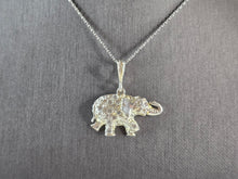 Load image into Gallery viewer, Womens Vintage Estate Sterling Silver CZ Elephant Pendant Necklace 6.6g E7995