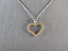Load image into Gallery viewer, Womens Vintage Estate Sterling Silver Citrine Heart Pendant Necklace 4.9g E7998