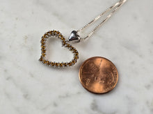 Load image into Gallery viewer, Womens Vintage Estate Sterling Silver Citrine Heart Pendant Necklace 4.9g E7998