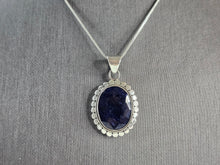 Load image into Gallery viewer, Womens Estate Sterling Silver Natural Sapphire Pendant Necklace 10.1g E802