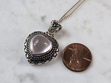 Load image into Gallery viewer, Womens Vintage Estate Sterling Silver Heart Pendant Necklace 10.4g E804