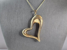 Load image into Gallery viewer, Womens Estate Sterling Silver Gold Tone Heart Pendant Necklace 11.9g E805