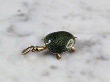 Load image into Gallery viewer, Womens Vintage Estate Asian Cloisonne Enamel Turtle Charm Pendant, 2.3g E806