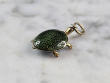 Load image into Gallery viewer, Womens Vintage Estate Asian Cloisonne Enamel Turtle Charm Pendant, 2.3g E806