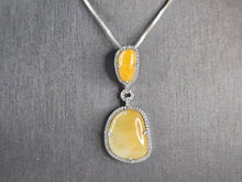 Load image into Gallery viewer, Womens Sterling Silver Modernist Calcite CZ Pendant Necklace 10.8g E810