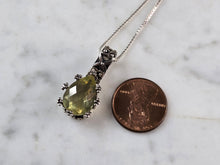 Load image into Gallery viewer, Womens Vintage Estate Sterling Silver Lemon Quartz Pendant w/ Necklace 7.9g E814