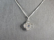 Load image into Gallery viewer, Womens Vintage Estate Sterling Silver CZ Snowflake Pendant w/ Necklace 5.1g E815