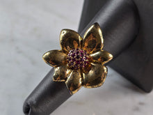 Load image into Gallery viewer, Womens Vintage Estate Sterling Silver Gold Tone Flower Ring 13.9g E821