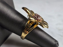 Load image into Gallery viewer, Womens Vintage Estate Sterling Silver Gold Tone Flower Ring 13.9g E821