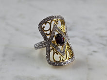 Load image into Gallery viewer, Womens Estate Sterling Silver Gold Tone Modernist Ring 7.2g E825