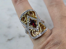Load image into Gallery viewer, Womens Estate Sterling Silver Gold Tone Modernist Ring 7.2g E825