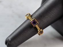 Load image into Gallery viewer, Womens Sterling Silver Gold Tone Modernist Multi Stone Ring 4.0g E826